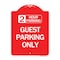Signmission 2 Hour Parking Guest Parking Only, Red & White Aluminum Architectural Sign, 18" x 24", RW-1824-24496 A-DES-RW-1824-24496 - alternate 1